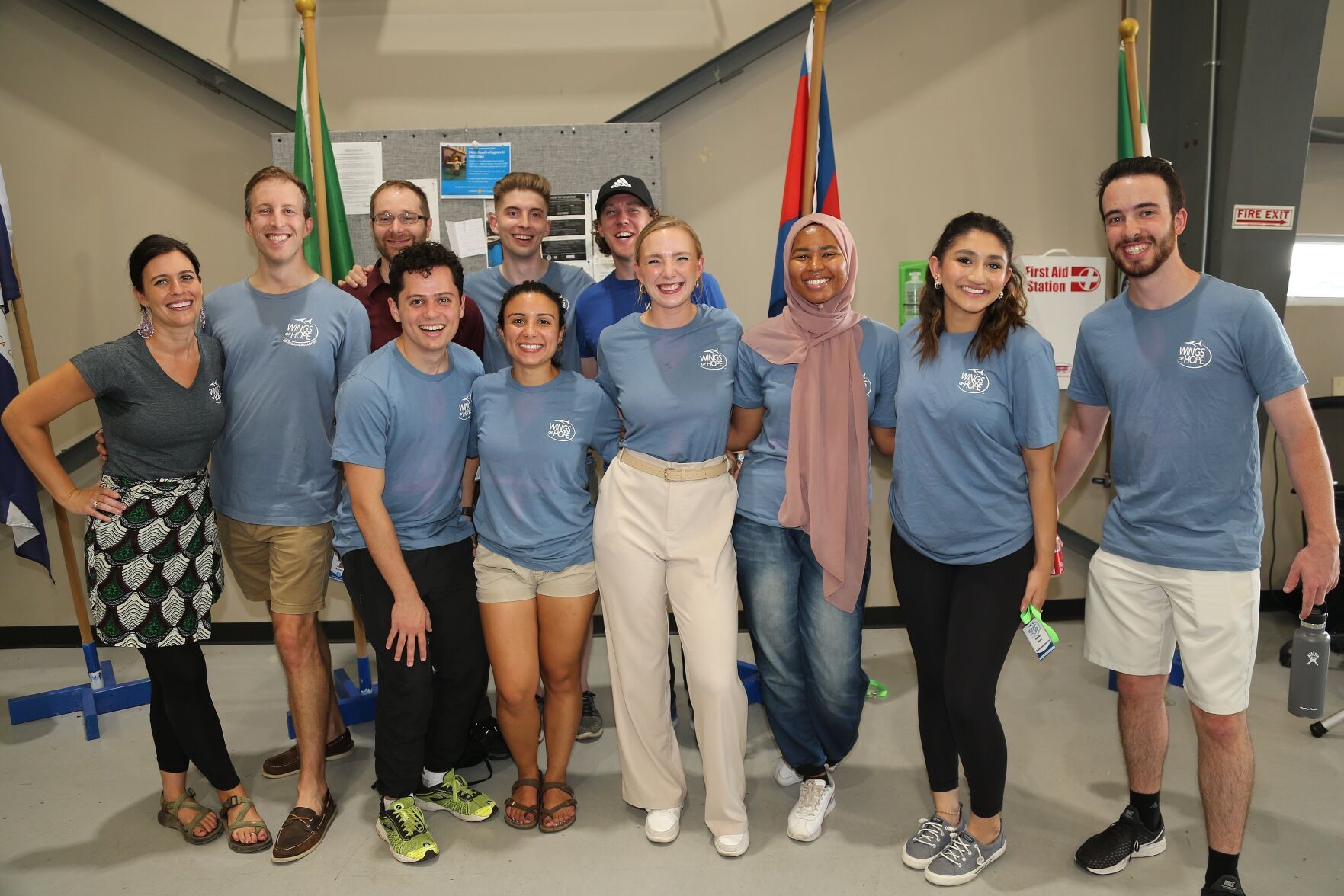 Tiffany Nelson, Adam Kruger, Ian Davis, Patrick Padilla, Brad Rafferty, Iris Melara, Arianna Hofmeister, Wafa Osman, Ishika Andi, Michael Place (Young Ambassadors of Wings of Hope)